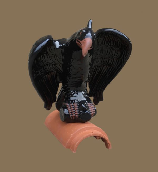 Firstadler klein schwarz gebürstet ca. 42 cm hoch – Dachschmuckfiguren