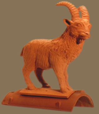 steinbock naturrot dachfigur