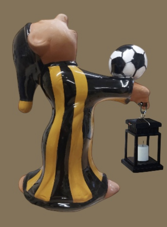 schlafwandler gelb-schwarz gestreift mit solarleuchte